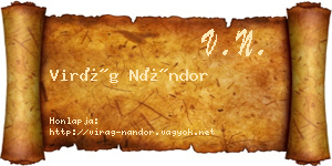Virág Nándor névjegykártya